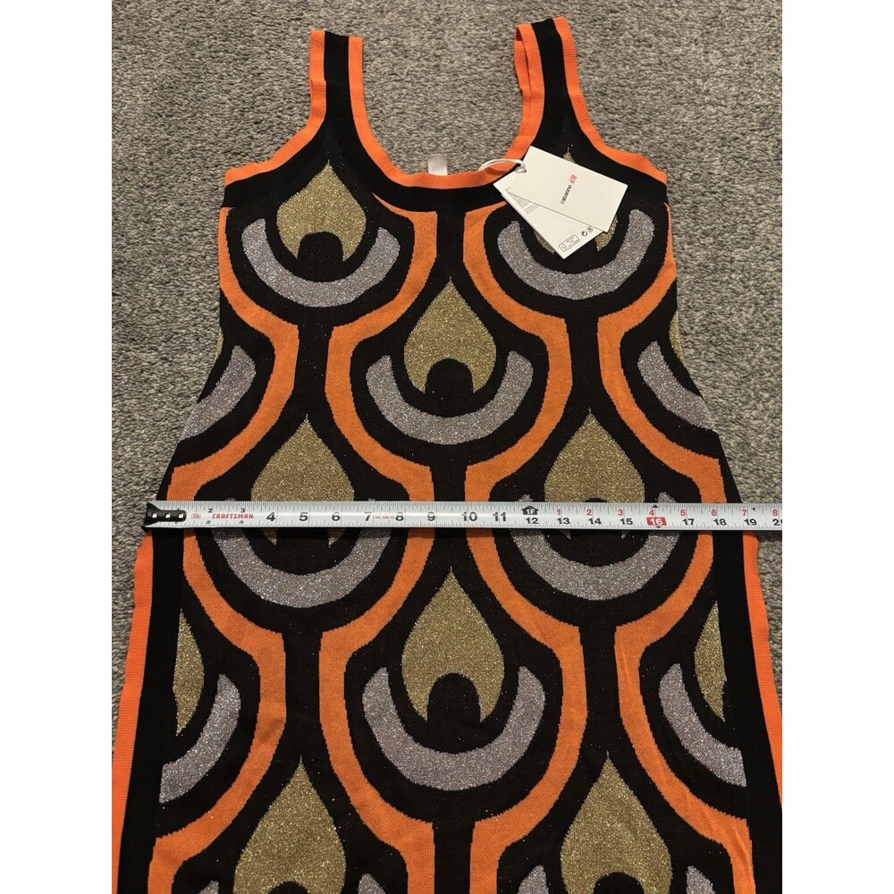 Rabanne X H&M Retro Glittery Jacquard Knit Mini Dress Size Large NWT - Picture 3 of 10